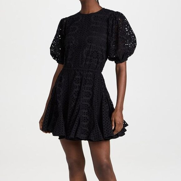 Rhode Rhode black eyelet backless dress with flared hem - Picture 1 of 10